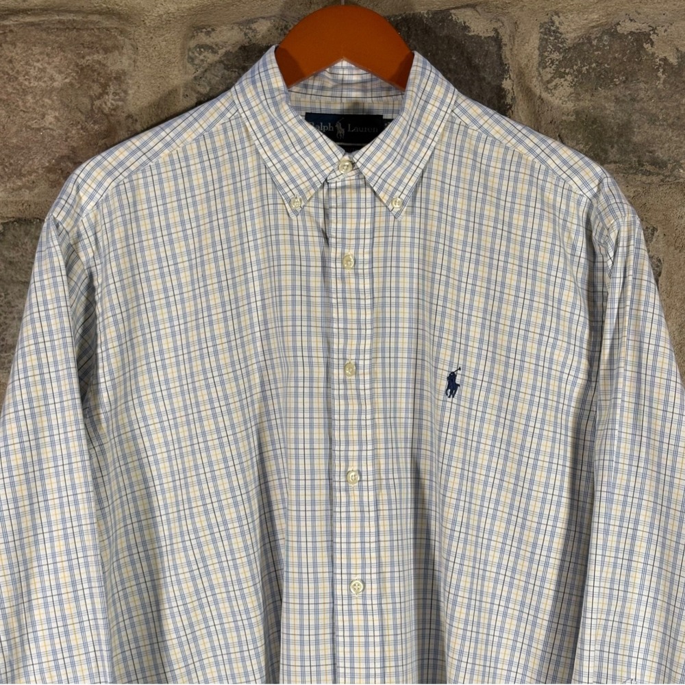 Ralph Lauren Yarmouth Men's Plaid Button Down Shirt 16 32/33 Long Sleeve Career - Picture 2 of 12
